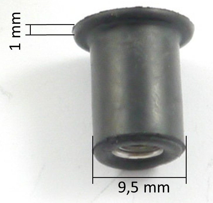 25x Neopren Mutter Gummimutter M5 Vibrationsdämpfer Verkleidungsbefestigung