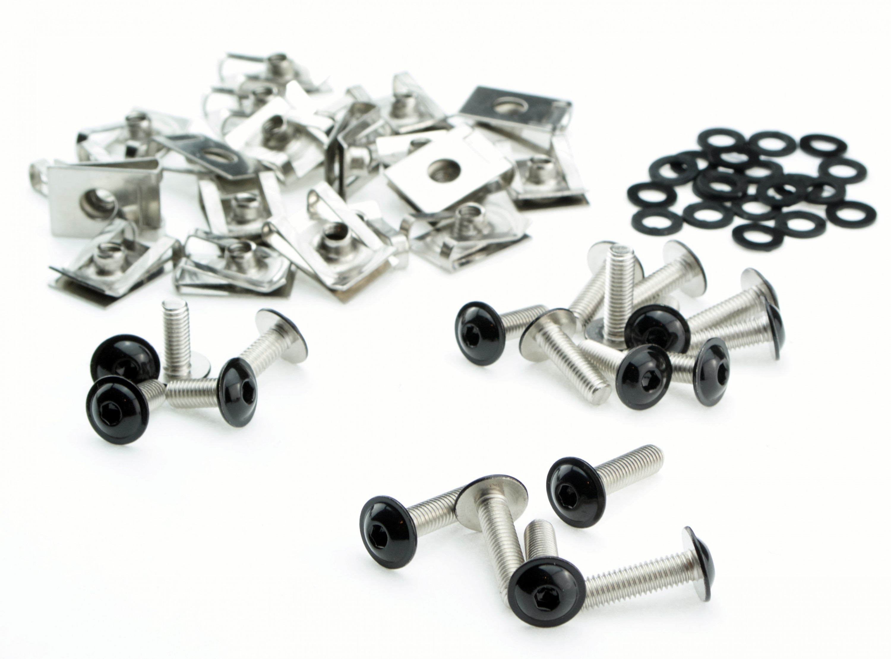 M6 Schrauben Mix Set Edelstahl Federmuttern 6mm schwarz rostfreier Edelstahl